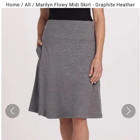 Brand New Merino Light Brown Marilyn Midi skirt - Picture 3 of 3